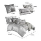 12 Piece King Polyester Comforter Set with Medallion Print Platinum Gray By Casagear Home BM225173