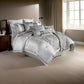 12 Piece King Polyester Comforter Set with Medallion Print Platinum Gray By Casagear Home BM225173