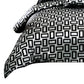 6 Piece Polyester King Comforter Set with Geometric Print Gray and Black By Casagear Home BM225175