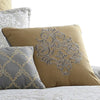 8 Piece Queen Polyester Comforter Set with Medallion Print Gray and Gold By Casagear Home BM225182