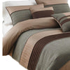 7 Piece King Polyester Comforter Set with Pleats and Texture Gray and Brown By Casagear Home BM225183