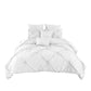 8 Piece Queen Polyester Comforter Set with Diamond Tufting, White By Casagear Home