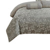 Queen Size 7 Piece Fabric Comforter Set with Leaf Prints Gray By Casagear Home BM225198