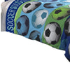 3 Piece Twin Size Comforter Set with Soccer Theme Multicolor By Casagear Home BM225199