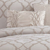 10 Piece King Size Fabric Comforter Set with Quatrefoil Prints White By Casagear Home BM225201