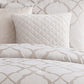 10 Piece King Size Fabric Comforter Set with Quatrefoil Prints White By Casagear Home BM225201