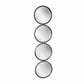 48 Inch 4 Stacked Round Mirrored Wall Decor, Antique Silver By Casagear Home