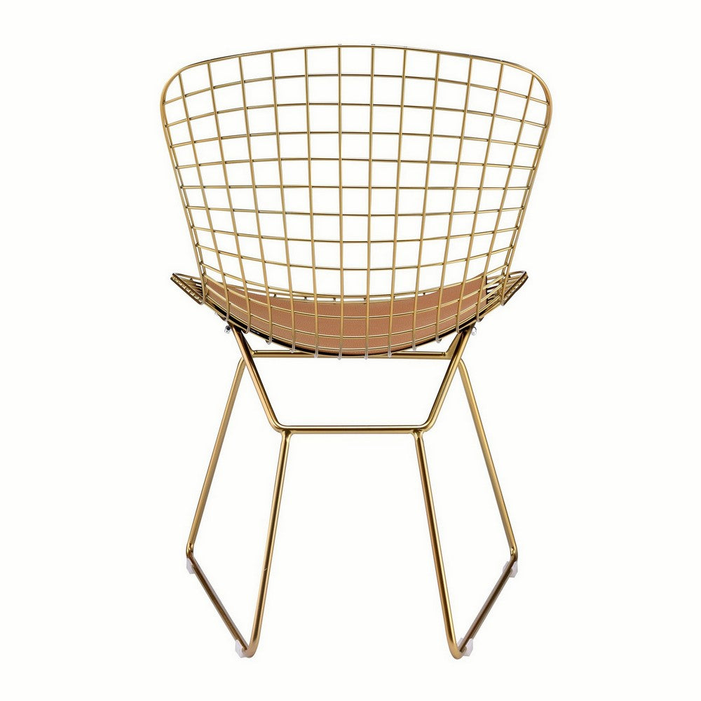 33’ Cage Design Metal Side Chair Set of 2 Gold By Casagear Home BM225692