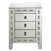 26’’ 3 Drawer Beveled Nightstand with Pearl Inlay Silver By Casagear Home BM225702