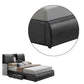 Faux Leather Eastern King Bed with Storage Headboard and Drop Tray Black By Casagear Home BM225708