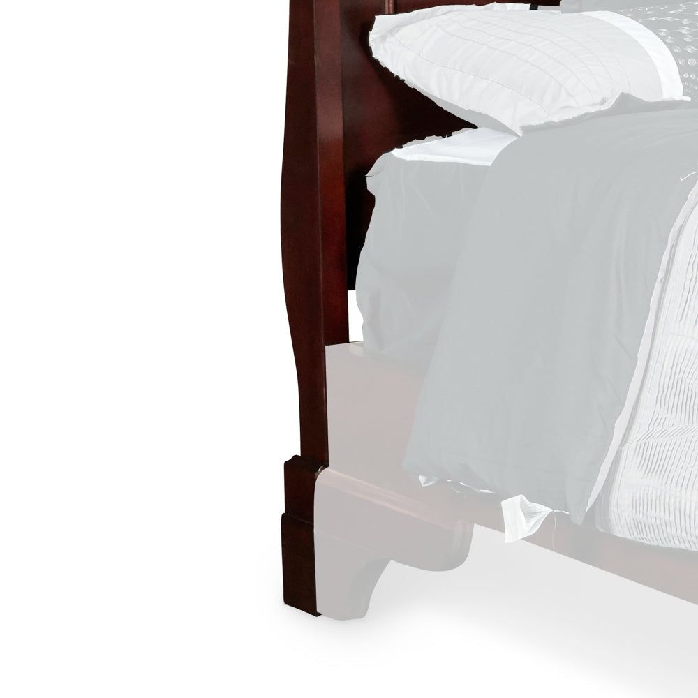 Traditional Queen Size Wooden Sleigh Headboard with Curved Back Brown By Casagear Home BM225828