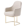 Modern Style Metal Dining Chair with Sloped Armrests Gray and Gold By Casagear Home BM225857