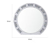 Round Mirror Panel Wall Decor with Light Function and Faux Diamond Silver By Casagear Home BM225874