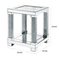 End Table with Faux Gemstone Accents and Mirrored Open Bottom Shelf Silver By Casagear Home BM225944