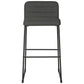 40 Inch Channel Stitched Low Fabric Barstool with Sled Base Set of 2 Gray By Casagear Home BM226194