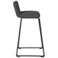 40 Inch Channel Stitched Low Fabric Barstool with Sled Base Set of 2 Gray By Casagear Home BM226194