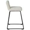 Channel Stitched Low Back Fabric Barstool with Sled Base Set of 2 White By Casagear Home BM226195