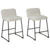 Channel Stitched Low Back Fabric Barstool with Sled Base Set of 2 White By Casagear Home BM226195