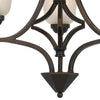 3 Bulb Chandelier with Metal Frame and Smoked Glass Shade Bronze By Casagear Home BM226302