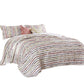 5 Piece Queen Size Quilt Set Multicolor Striped Patch Detailing By Casagear Home BM226428