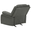 Faux Leather Upholstered Rocker Recliner with Jumbo Stitching Gray By Casagear Home BM226481