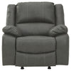 Faux Leather Upholstered Rocker Recliner with Jumbo Stitching Gray By Casagear Home BM226481