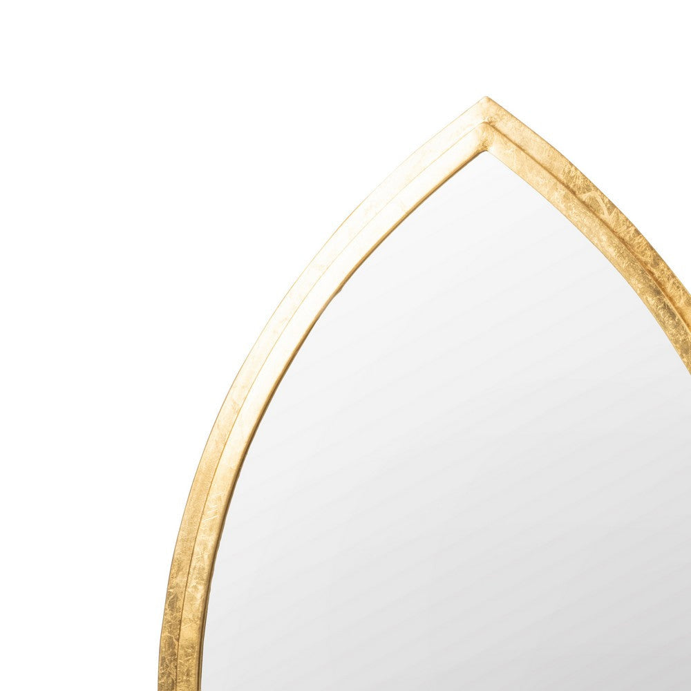 Oval Shape Metal Frame Wall Mirror Gold By Casagear Home BM226813