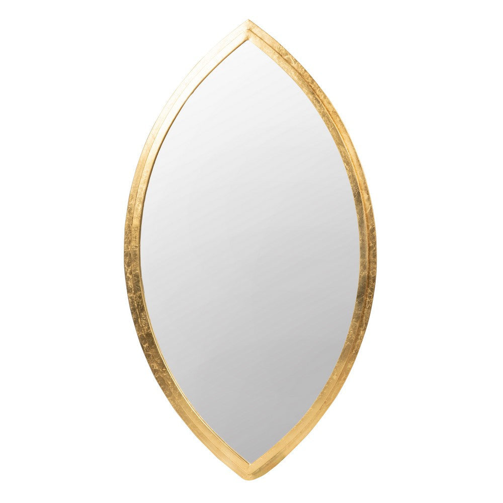 Oval Shape Metal Frame Wall Mirror Gold By Casagear Home BM226813