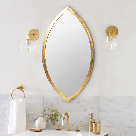 Oval Shape Metal Frame Wall Mirror, Gold By Casagear Home