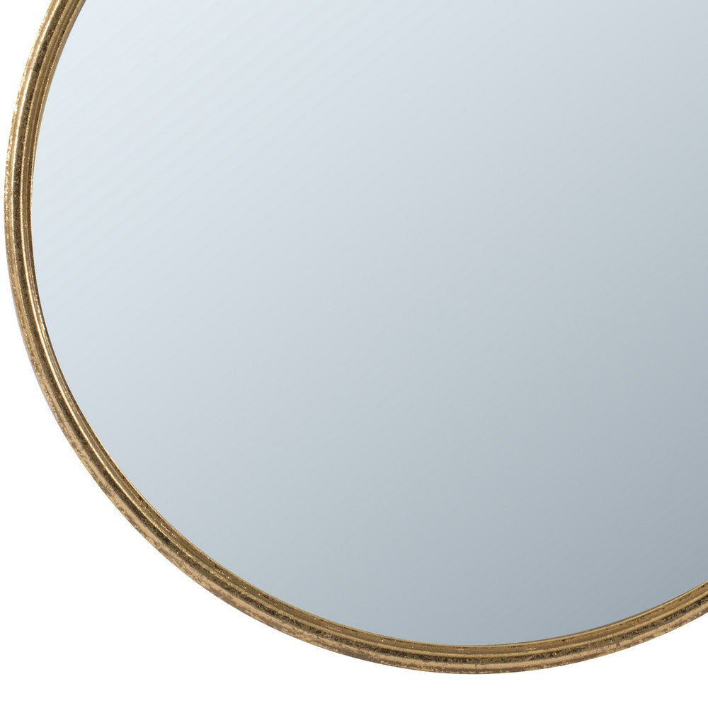 Oval Shape Metal Frame Wall Mirror Small Gold By Casagear Home BM226815