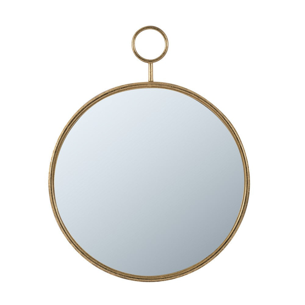 Oval Shape Metal Frame Wall Mirror Small Gold By Casagear Home BM226815