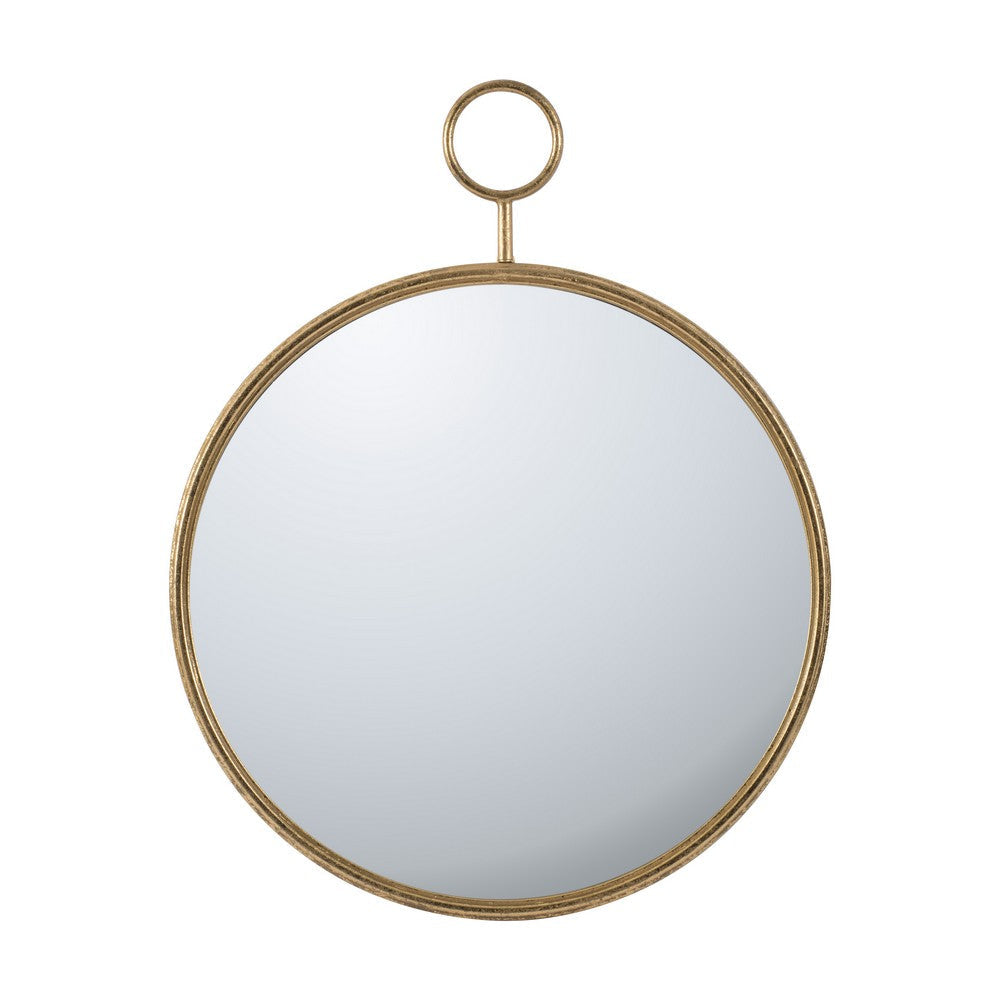 Oval Shape Metal Frame Wall Mirror Large Gold By Casagear Home BM226816