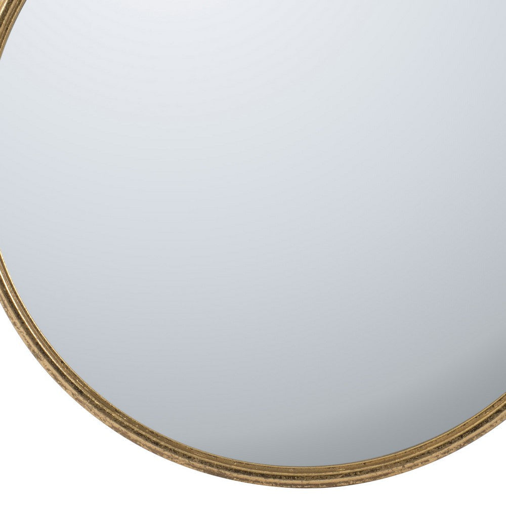 Oval Shape Metal Frame Wall Mirror Large Gold By Casagear Home BM226816