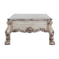 2 Drawers Wooden Coffee Table with Oversized Claw Legs Antique Silver By Casagear Home BM226899