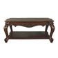 Scalloped Top Wooden Coffee Table with Queen Anne Legs Cherry Brown By Casagear Home BM226900