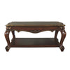 Scalloped Top Wooden Coffee Table with Queen Anne Legs Cherry Brown By Casagear Home BM226900