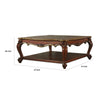 Scalloped Top Wooden Coffee Table with Queen Anne Legs Cherry Brown By Casagear Home BM226900