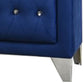 Velvet Upholstered 2 Drawer Wooden Nightstand with Faux Crustal Knobs Blue By Casagear Home BM226917