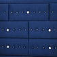 Velvet Upholstered 7 Drawer Wooden Dresser with Faux Crustal Knobs Blue By Casagear Home BM226918