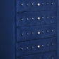 Velvet Upholstered 5 Drawer Wooden Chest with Faux Crustal Knobs Blue By Casagear Home BM226919