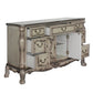 Traditional Wooden Nightstand with 7 Drawers and Carved Details Silver By Casagear Home BM226926