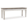 Rectangular Wooden Bench with Under seat Storage Antique White and Brown By Casagear Home BM227027