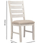 Fabric Dining Side Chair with Ladder Back Set of 2 White and Brown By Casagear Home BM227028