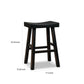 31 Inch Wooden Saddle Stool with Angular Legs Set of 2 Black By Casagear Home BM227040