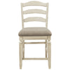 Fabric Upholstered Barstool with Ladder Back Set of 2 White and Brown By Casagear Home BM227049