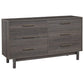 6 Drawer Contemporary Wooden Dresser with Metal Bar Handles Gray By Casagear Home BM227065