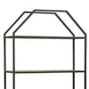 4 Tier Wooden Wall Shelf with Octagonal Open Metal Frame Black By Casagear Home BM227144