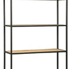 4 Tier Wooden Wall Shelf with Octagonal Open Metal Frame Black By Casagear Home BM227144