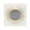 Round Accent Mirror with Sunburst Design, Gold and Silver By Casagear Home