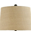 Ceramic Table Lamp with Vase Shaped Body and Fabric Shade White and Beige By Casagear Home BM227187